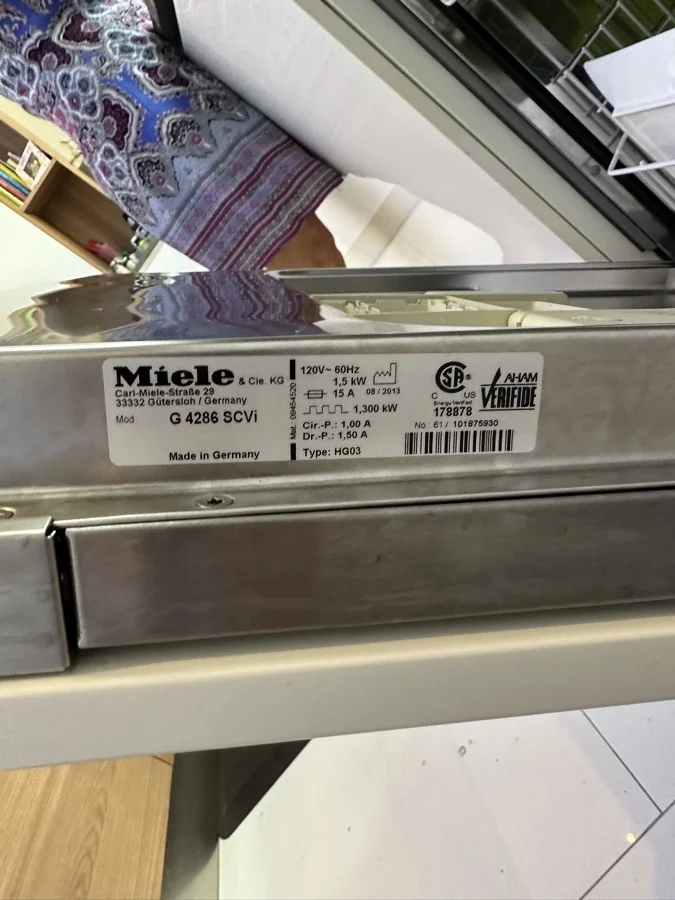 Miele dishwasher model identification – accurate diagnostics and repair