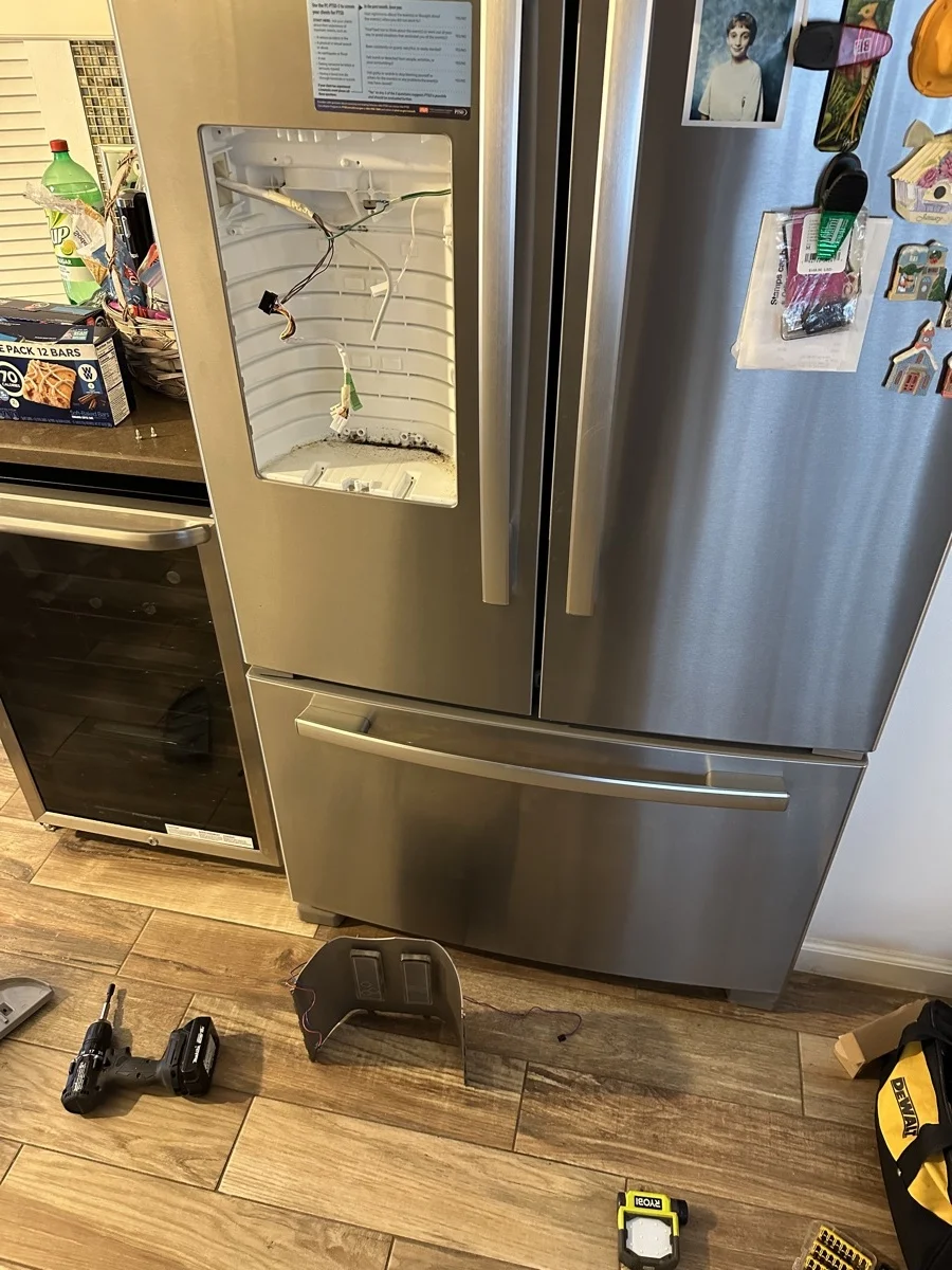 Professional refrigerator repair service for water dispenser and ice maker issues