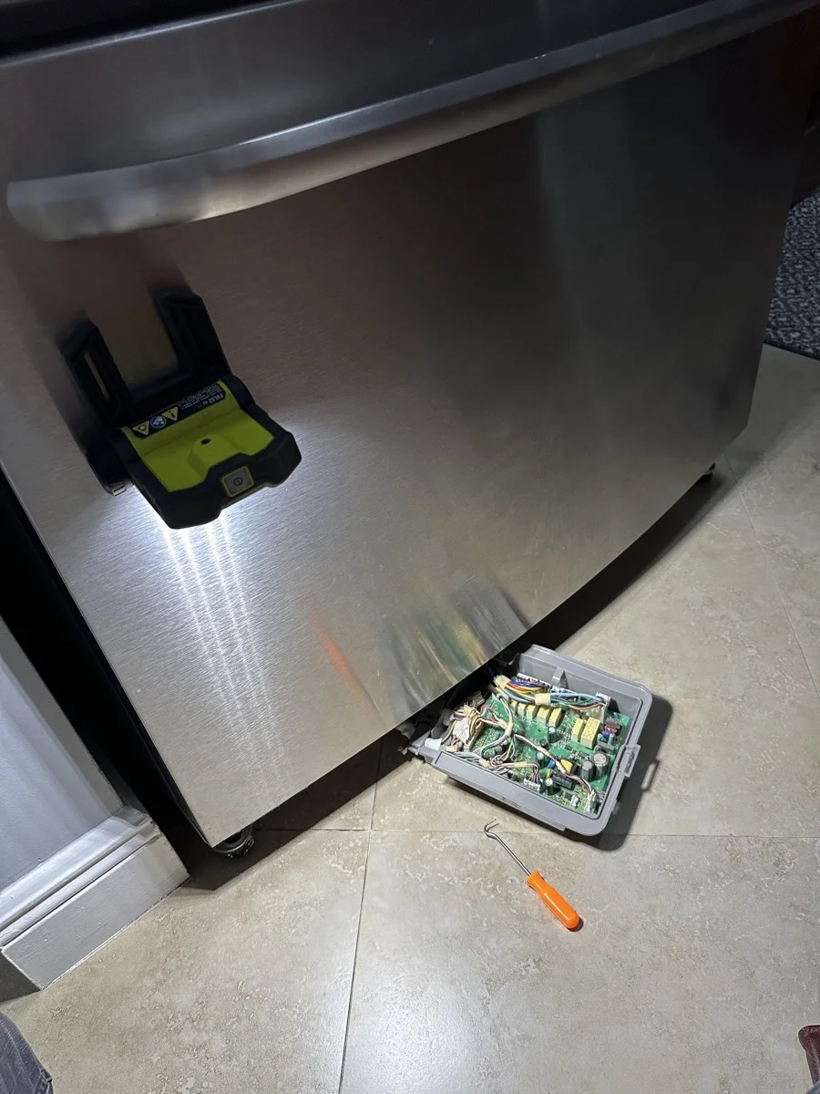 Professional repair service for Frigidaire refrigerators with control board failure