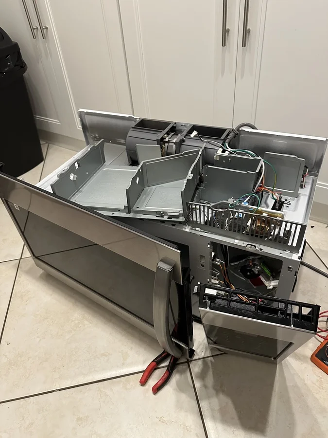Microwave no power & no heating repair — full disassembly